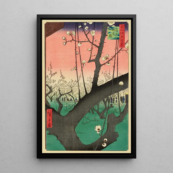 Jardín de Ciruelos Kameido - Andō Hiroshige — cuadro enmarcado en la pared
