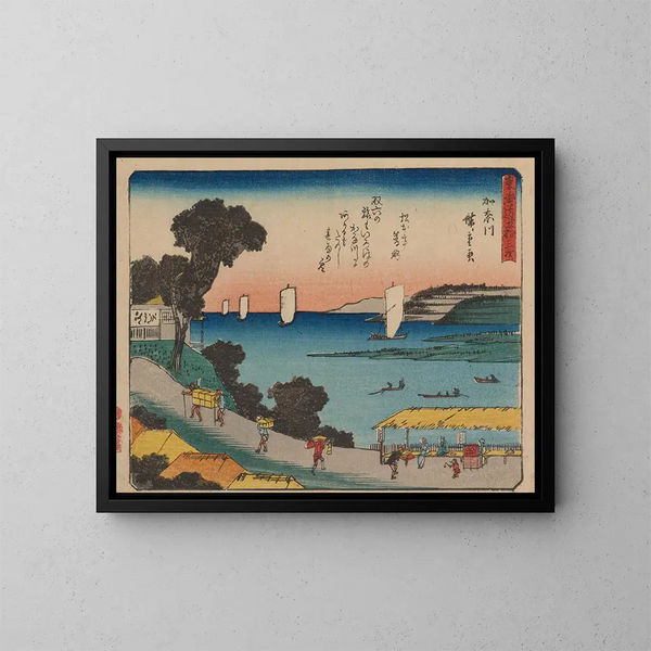 Tokaido, cincuenta y tres estaciones, plan 04 - Andō Hiroshige — cuadro enmarcado en la pared