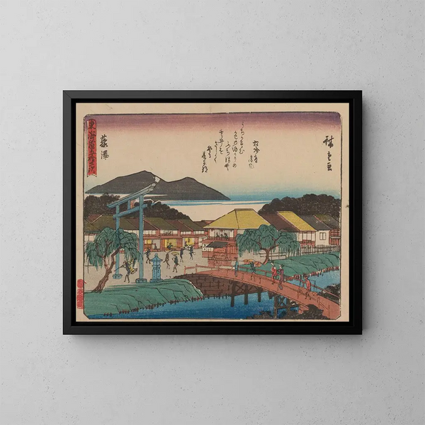 Tokaido, cincuenta y tres estaciones - Andō Hiroshige — cuadro enmarcado en la pared
