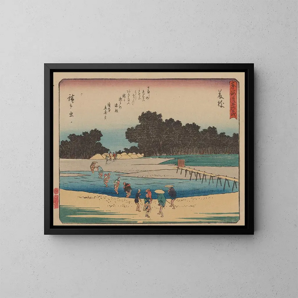 Tokaido gojusantsugi, planche 23 - Andō Hiroshige — cuadro enmarcado en la pared