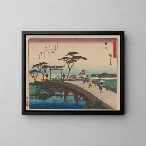 Tokaido gojusantsugi, plancha 27 - Andō Hiroshige — cuadro enmarcado en la pared