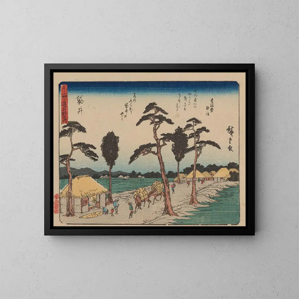 Tokaido gojusantsugi, plancha 28 - Andō Hiroshige — cuadro enmarcado en la pared
