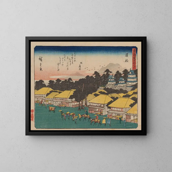 Tokaido gojusantsugi, plancha 30 - Andō Hiroshige — cuadro enmarcado en la pared
