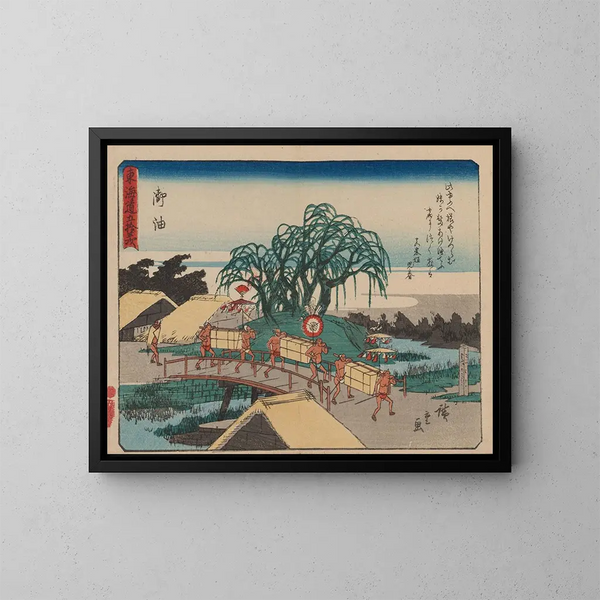 Tokaido, cincuenta y tres estaciones, plancha 36 - Andō Hiroshige — cuadro enmarcado en la pared