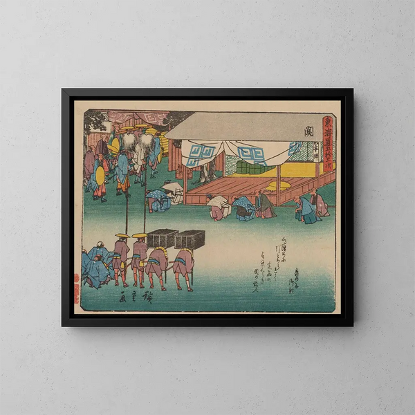 Tokaido gojusantsugi, plancha 48 - Andō Hiroshige — cuadro enmarcado en la pared