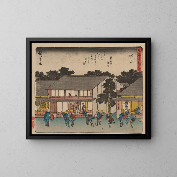 Tokaido, cinquante-tres estación - Andō Hiroshige — cuadro enmarcado en la pared
