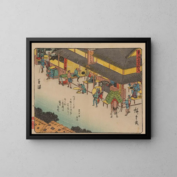 Tokaido gojusantsugi, planche 53 - Andō Hiroshige — cuadro enmarcado en la pared