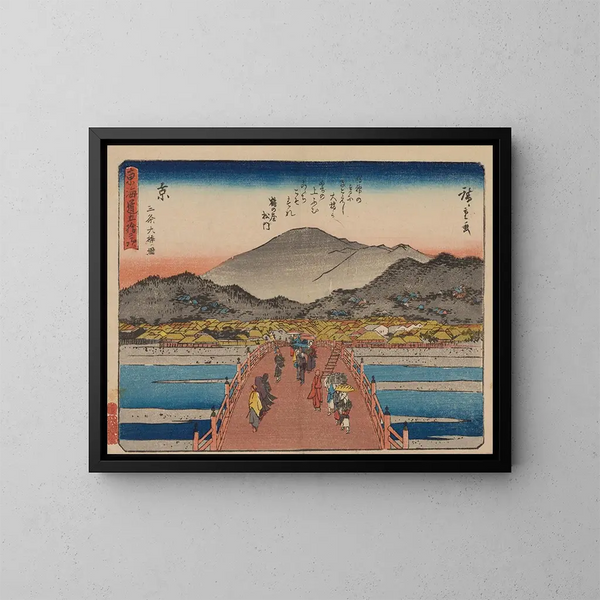 Tokaido gojusantsugi, planche 55 - Andō Hiroshige — cuadro enmarcado en la pared