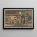 Yoshiwara Cinq Ronin Six Femmes - Andō Hiroshige — cuadro enmarcado en la pared