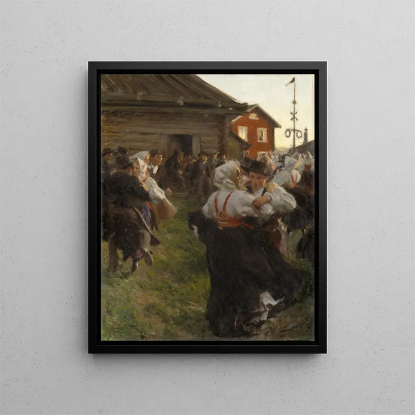 Summer Solstice Dance - Anders Zorn — framed artwork on a wall