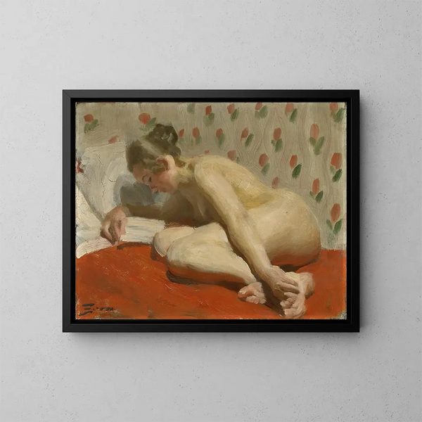 Estudio de un desnudo - Anders Zorn — cuadro enmarcado en la pared
