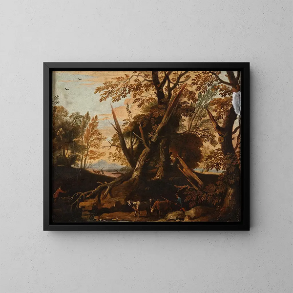 Landscape Painting - Andrea Locatelli — framed artwork on a wall