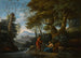 Paisaje con un pescador y una figura femenina cerca de un río - Andrea Locatelli — vista de la obra