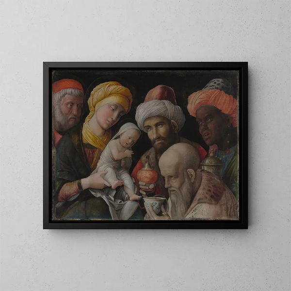 Adoración de los Reyes Magos - Andrea Mantegna — cuadro enmarcado en la pared