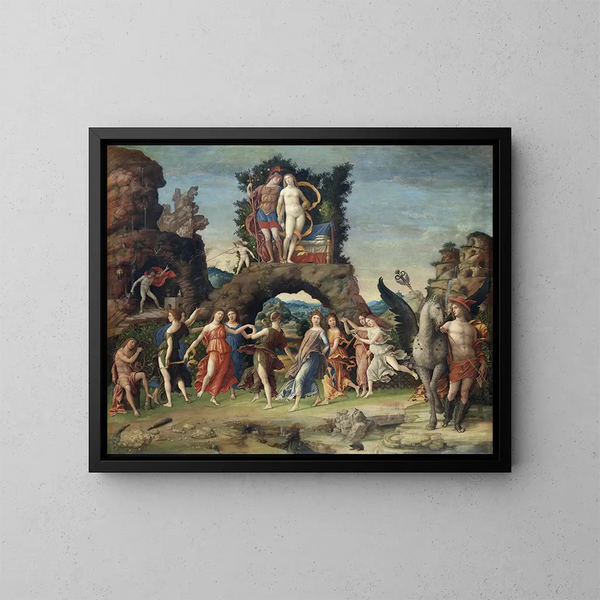 El Parnaso - Andrea Mantegna — cuadro enmarcado en la pared