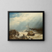 Puerto de Ostende - Andreas Achenbach — cuadro enmarcado en la pared