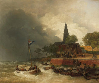 Andreas Achenbach - Hollndischer Hafen bei Sturm.webp