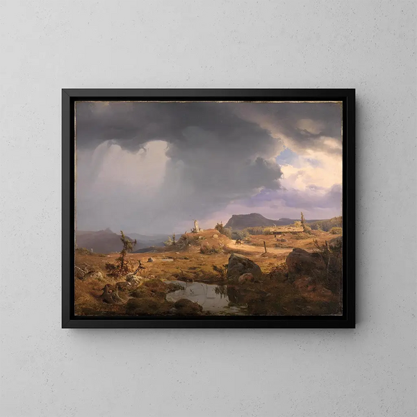 Paisaje noruego - Andreas Achenbach — cuadro enmarcado en la pared