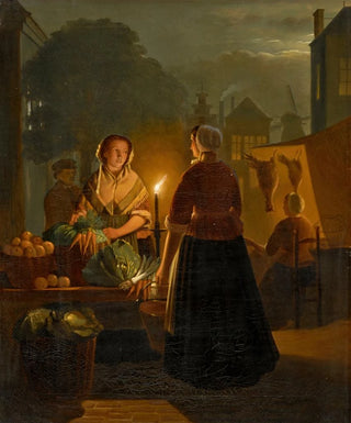 Andreas Franciscus Vermeulen - The vegetable stall at night.webp
