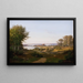 Vista de la colina con el castillo de Skanderborg, Jutland, y el memorial a Federico VI - Andreas Juuel — cuadro enmarcado en la pared