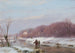 Paisaje de invierno con recolectores de madera en el hielo - Andreas Schelfhout — vista de la obra