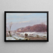Paisaje de invierno con recolectores de madera en el hielo - Andreas Schelfhout — cuadro enmarcado en la pared