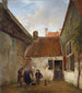 Interior de patio - Andreas Schelfhout — vista de la obra