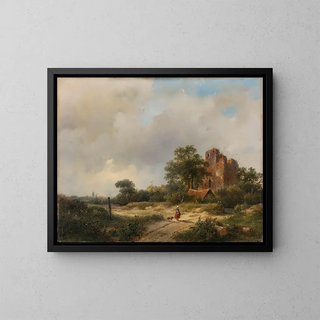 Andreas Schelfhout - Landscape with the Ruins of Brederode Castle in Santpoort.webp