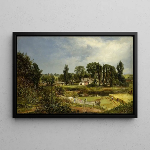 Long Island Farm, nature study (case conflict) - Andrew W Warren — framed artwork on a wall