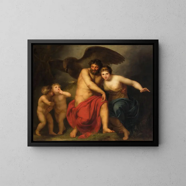 Zeus and Hera on Mount Ida - Andries Cornelis Lens — framed artwork on a wall