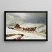 A lively sleigh ride with reindeer - András Mark — framed artwork on a wall