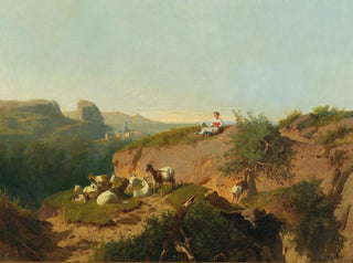 Andrs Mark - Southern Landscape With Goats And Shepherd.webp