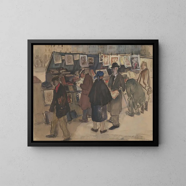 Los libreros de París - Andrus Johani — cuadro enmarcado en la pared