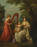 retrato de grupo de Lady Elizabeth Smith, condesa Stanley de Derby, con su hijo pequeño, Edward, futuro 13o conde de Derby, y su media hermana, Lady Augusta Campbell - Angelica Kauffman — vista de la obra