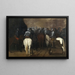 Cavalry in a Night Landscape - Aniello Falcone — framed artwork on a wall