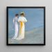 Anna Ancher y Marie Krøyer en la playa en Skagen - Peder Severin Krøyer — cuadro enmarcado en la pared