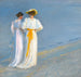 Anna Ancher y Marie Krøyer en la playa en Skagen - Peder Severin Krøyer — vista de la obra