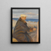 Michael Ancher painting on the shore - Anna Ancher — framed artwork on a wall