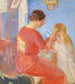 La madre trenza el cabello de la niña - Anna Ancher — vista de la obra
