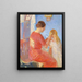 La madre trenza el cabello de la niña - Anna Ancher — cuadro enmarcado en la pared