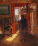 interior de Skagen con una banda solar en el suelo - Anna Ancher — vista de la obra