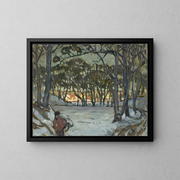 Estudio de invierno de Djurgården, Estocolmo - Anna Boberg — cuadro enmarcado en la pared
