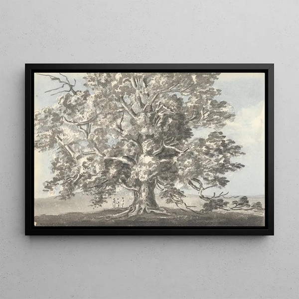 Anne Rushout - Three Figures Standing under a Large Tree.webp