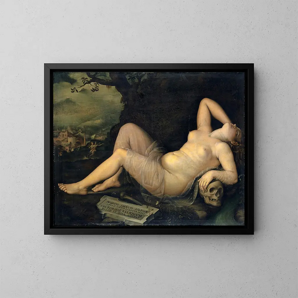 Dormir, una imagen de la muerte - Annibale Carracci — cuadro enmarcado en la pared