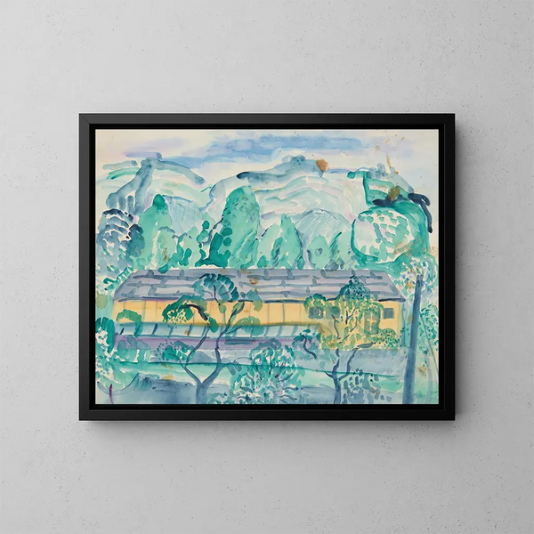 Casa en el verde - Anny Dollschein — cuadro enmarcado en la pared