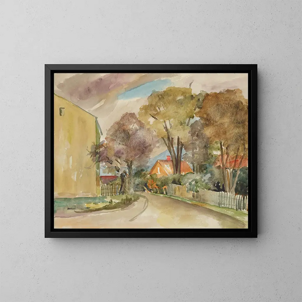 Calle de otoño - Anny Dollschein — cuadro enmarcado en la pared