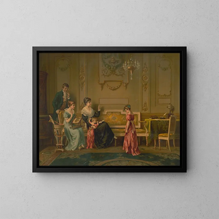 Anonymous - A young girl stands in front of her family looking down.webp