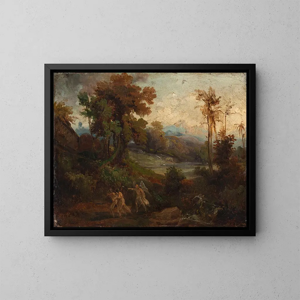 Adán y Eva expulsados del Paraíso - Anónimo — cuadro enmarcado en la pared
