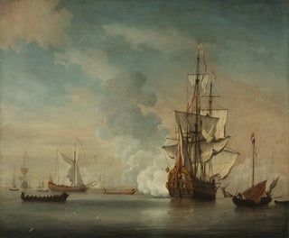 Anonymous - English Warship Firing a Salute.webp