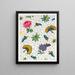 Motivo floral para textil impreso Pl VIII - Anónimo — cuadro enmarcado en la pared
